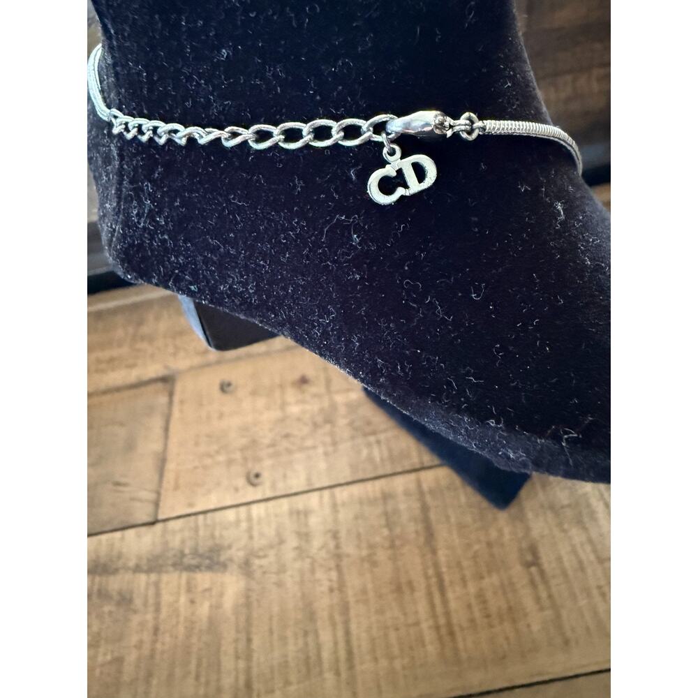 Christian Dior D Logo Necklace 19 Inch Silver Initial Pendant Chain Box Gift - Picture 5 of 11
